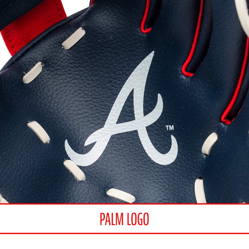Franklin Sports مجموعة قفاز وكرة تيبال من فرانكلين سبورتس MLB للأطفال - قفاز وكرة بيسبول وتيبال للأطفال أتلانتا برافز - قفاز مثالي للأطفال - 9.5" - Image 5